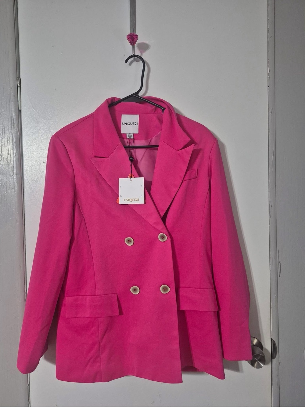 Nique Hot Pink Double-Breasted Blazer